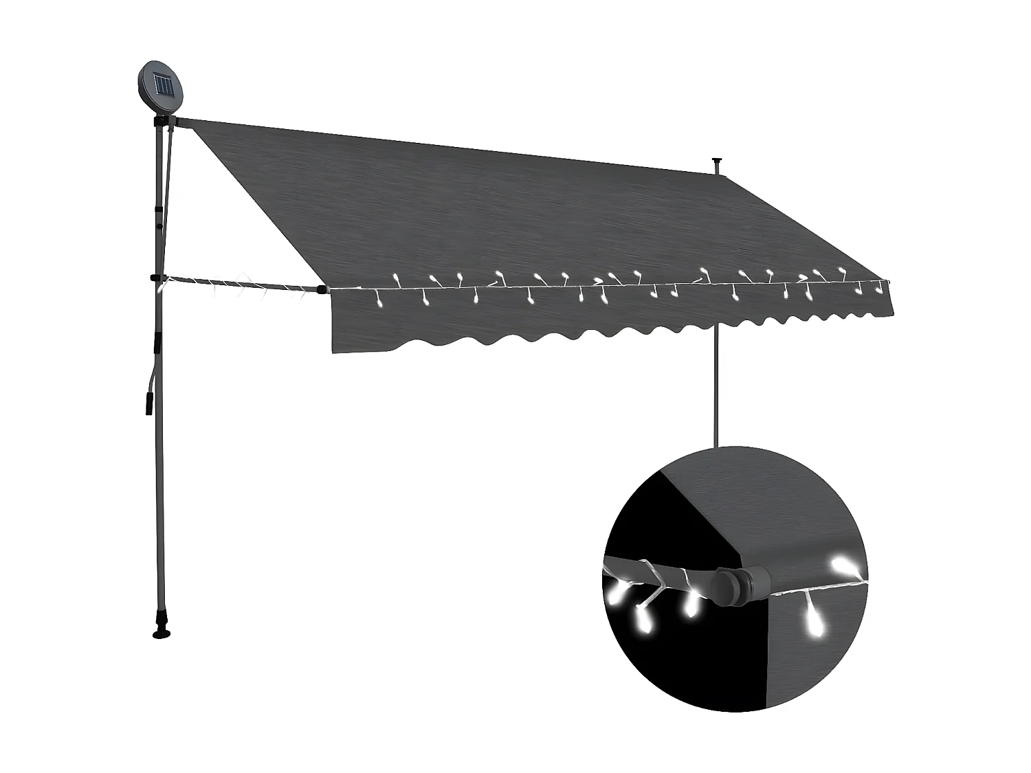 Toldo retrátil com LED 400 Antracite