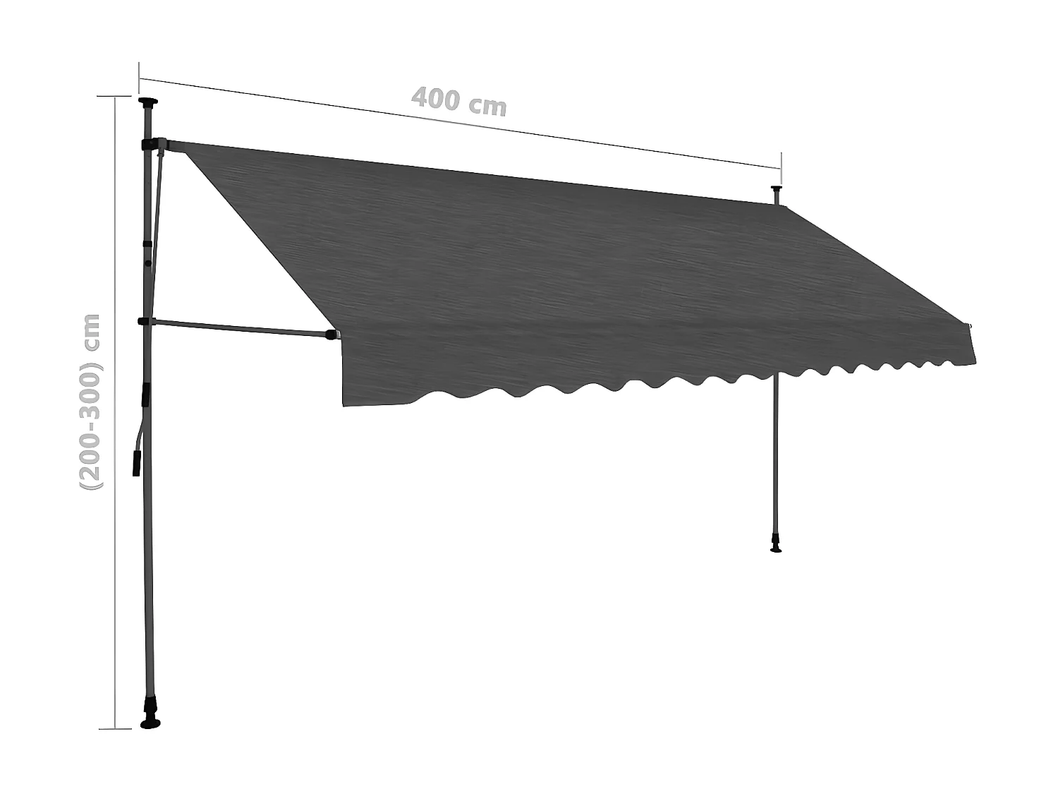 Toldo retrátil com LED 400 Antracite