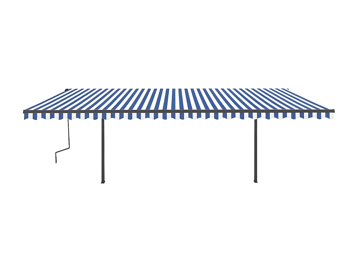 Auvent automatique rétractable avec poteaux 6x3 Bleu et blanc