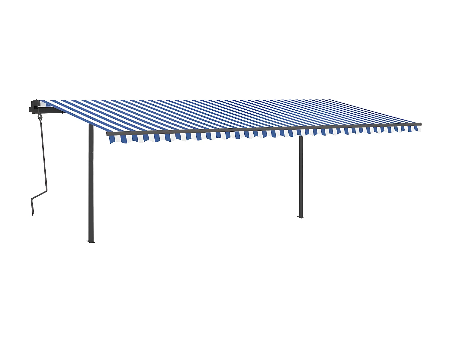 Auvent automatique rétractable avec poteaux 6x3 Bleu et blanc