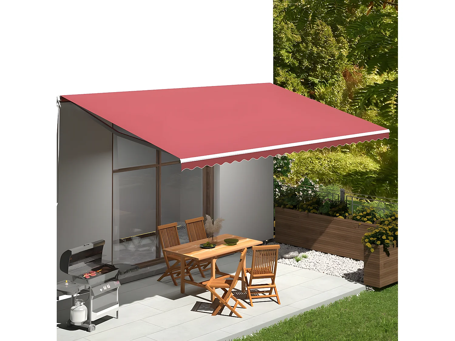 Tessuto di ricambio per tendalino rosso bordeaux 6x3,5