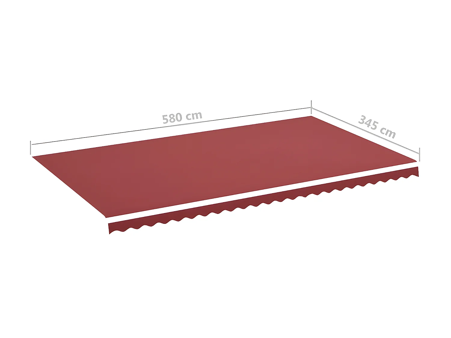 Tessuto di ricambio per tendalino rosso bordeaux 6x3,5