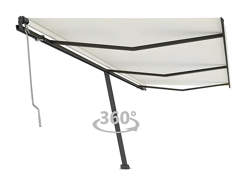 Automatisch vrijstaand zonnescherm 600x350 Crème