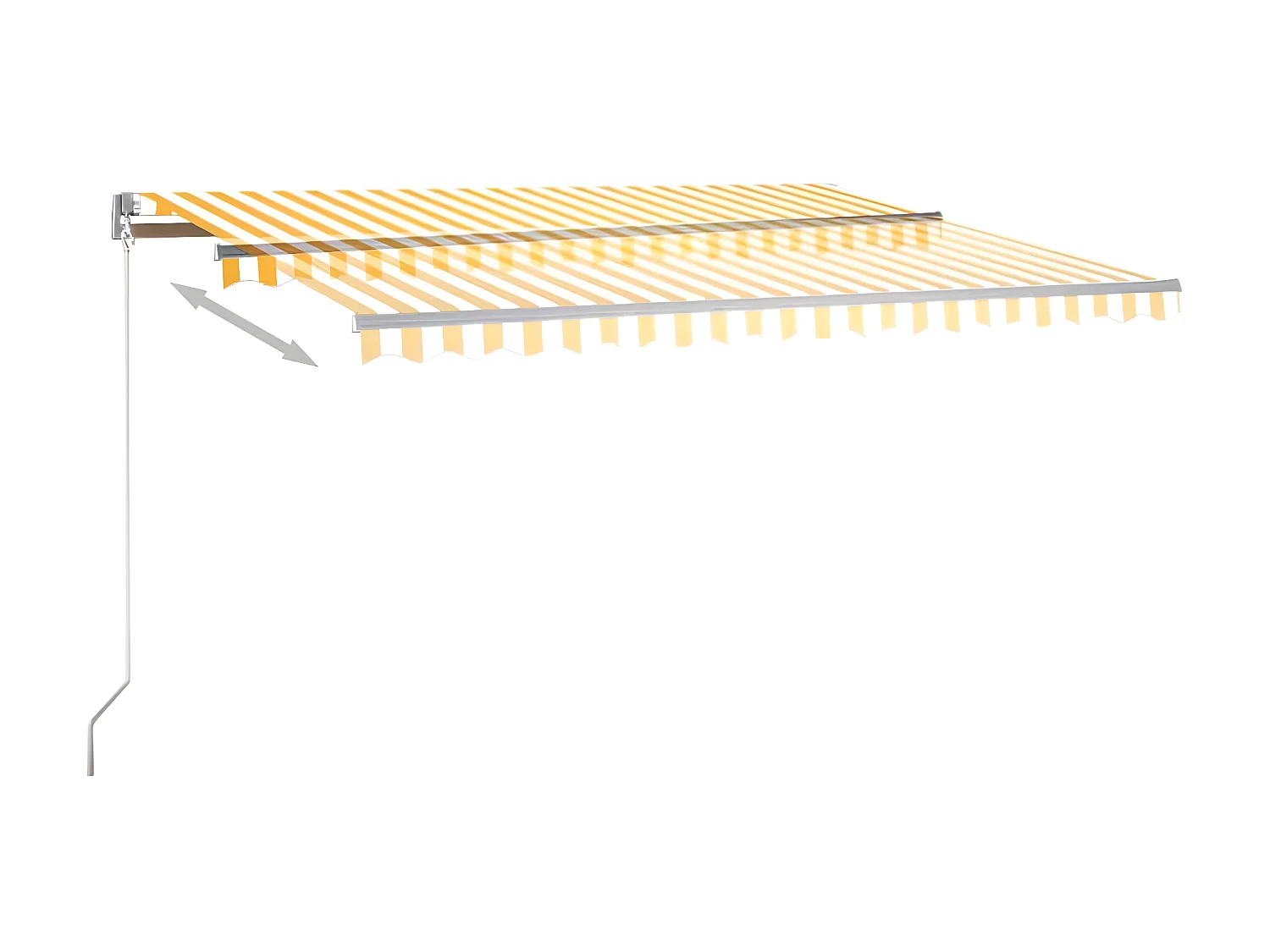 Auvent automatique capteur de vent/LED 400x350cm Jaune et blanc