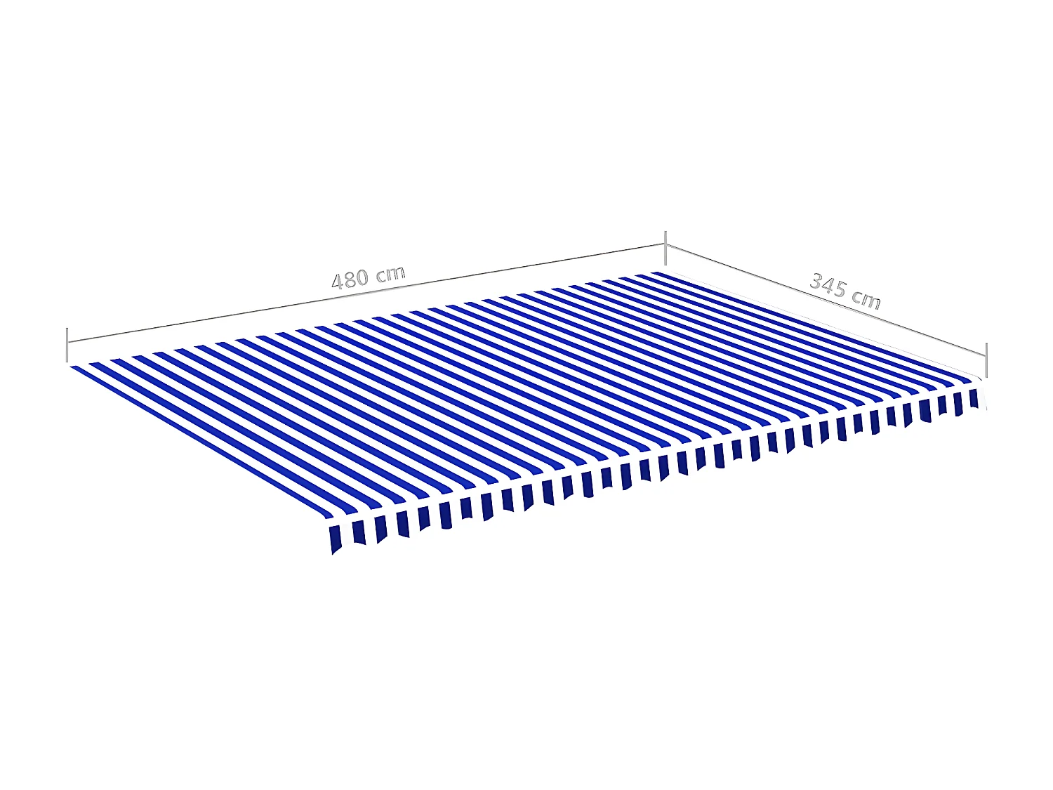 Tissu de remplacement pour auvent Bleu et blanc 5x3,5
