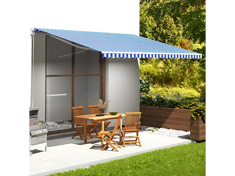 Tessuto di ricambio per tendalino Blu e bianco 5x3,5