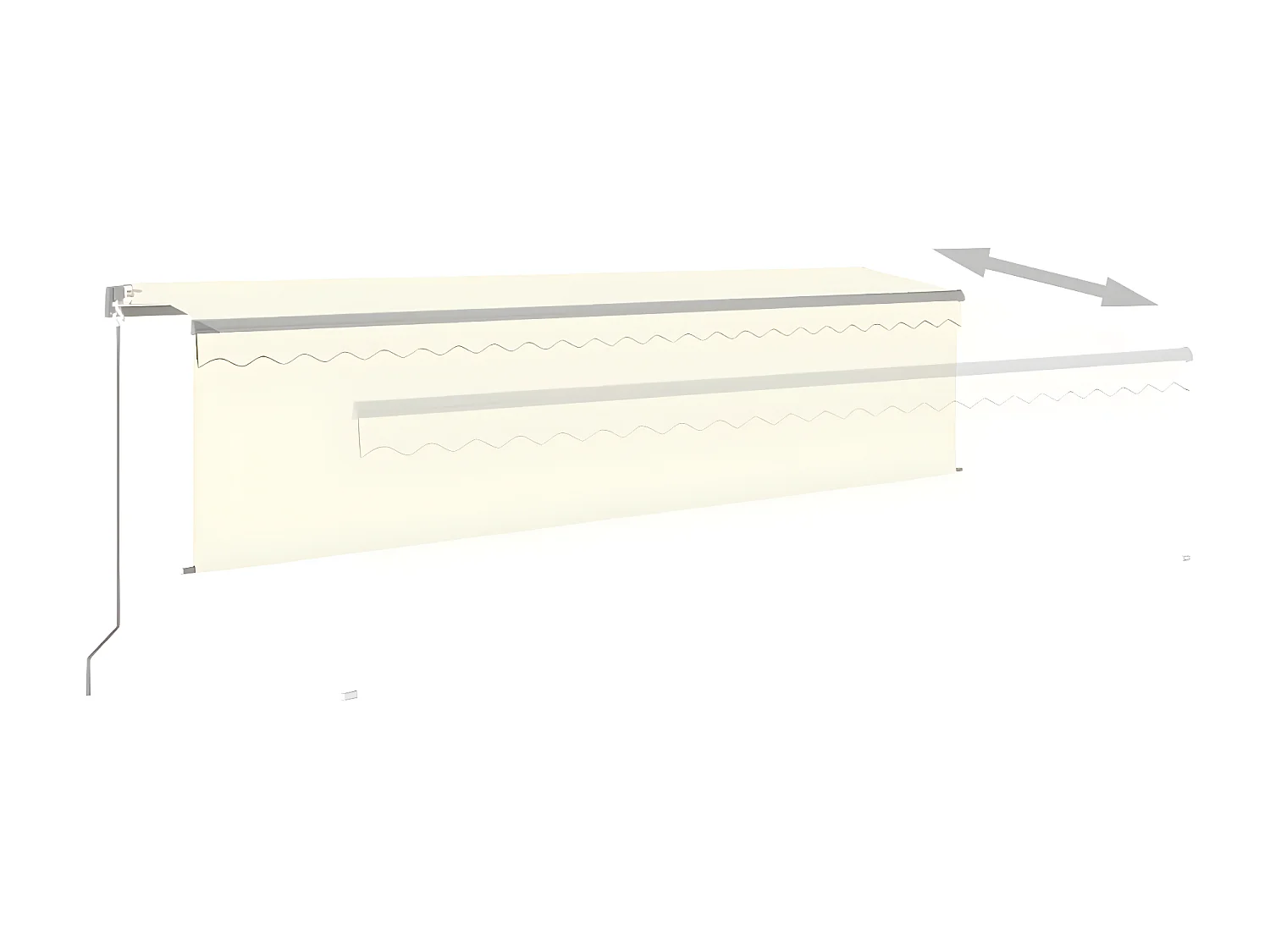 Jährliche einziehbare Markise mit Rollo 5x3 Creme