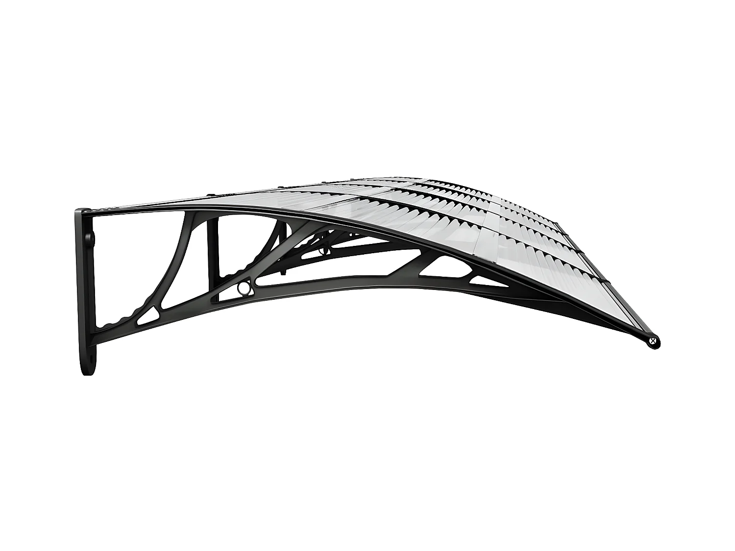 Toldo de porta Policarbonato 350x80 Preto e Transparente