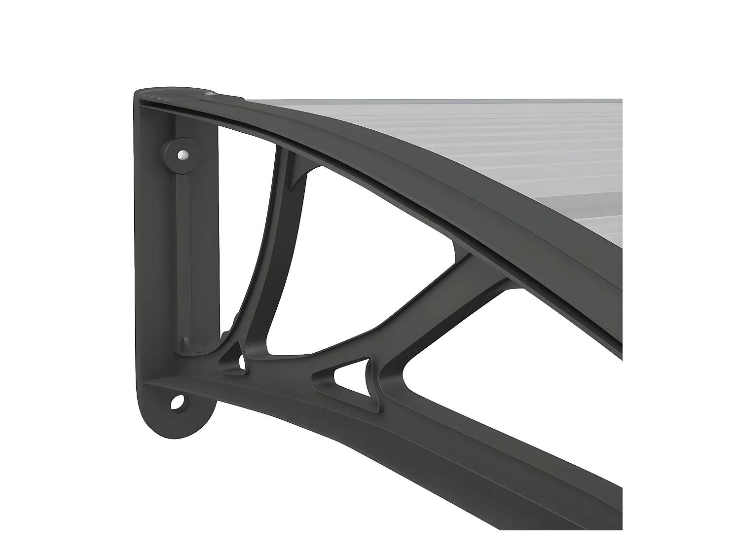 Toldo de porta Policarbonato 350x80 Preto e Transparente