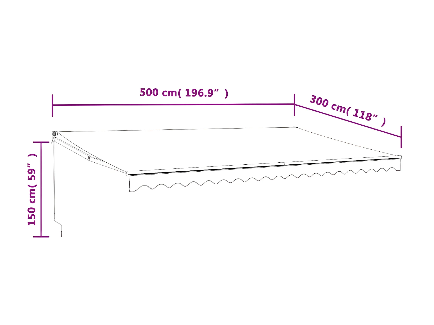 Toldo retrátil automático creme 5x3