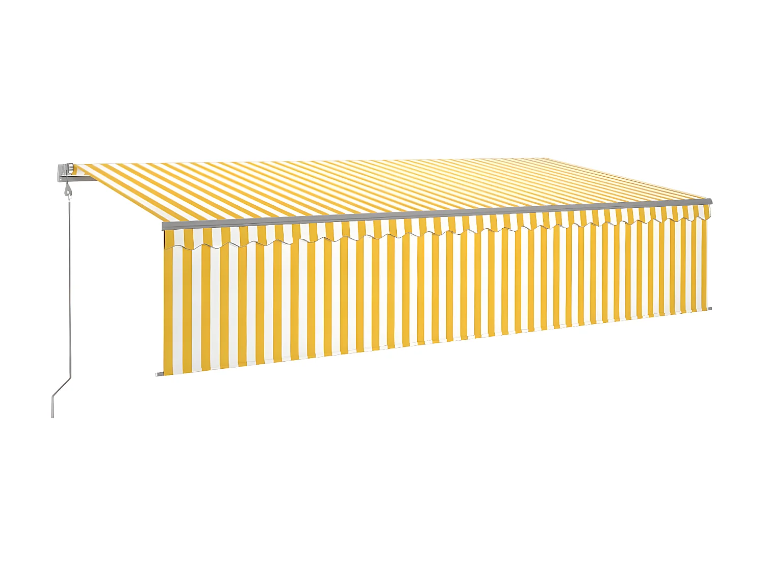 Auvent automatique store capteur de vent LED 6x3 Jaune/blanc