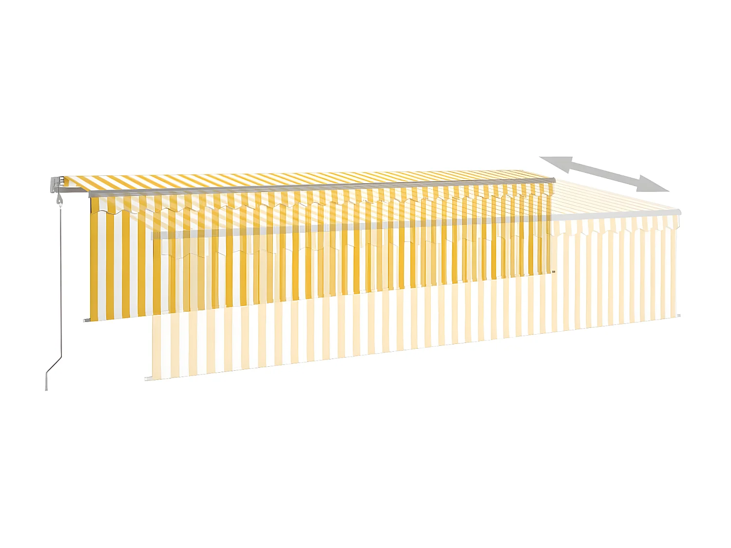 Auvent automatique store capteur de vent LED 6x3 Jaune/blanc
