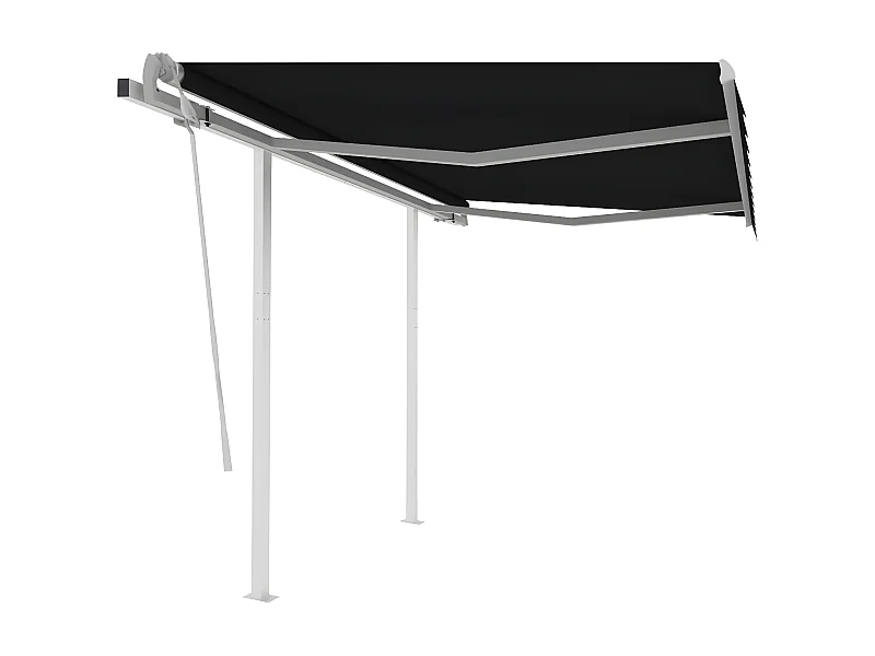 Auventanuel rétractable avec poteaux 3x2,5 Anthracite