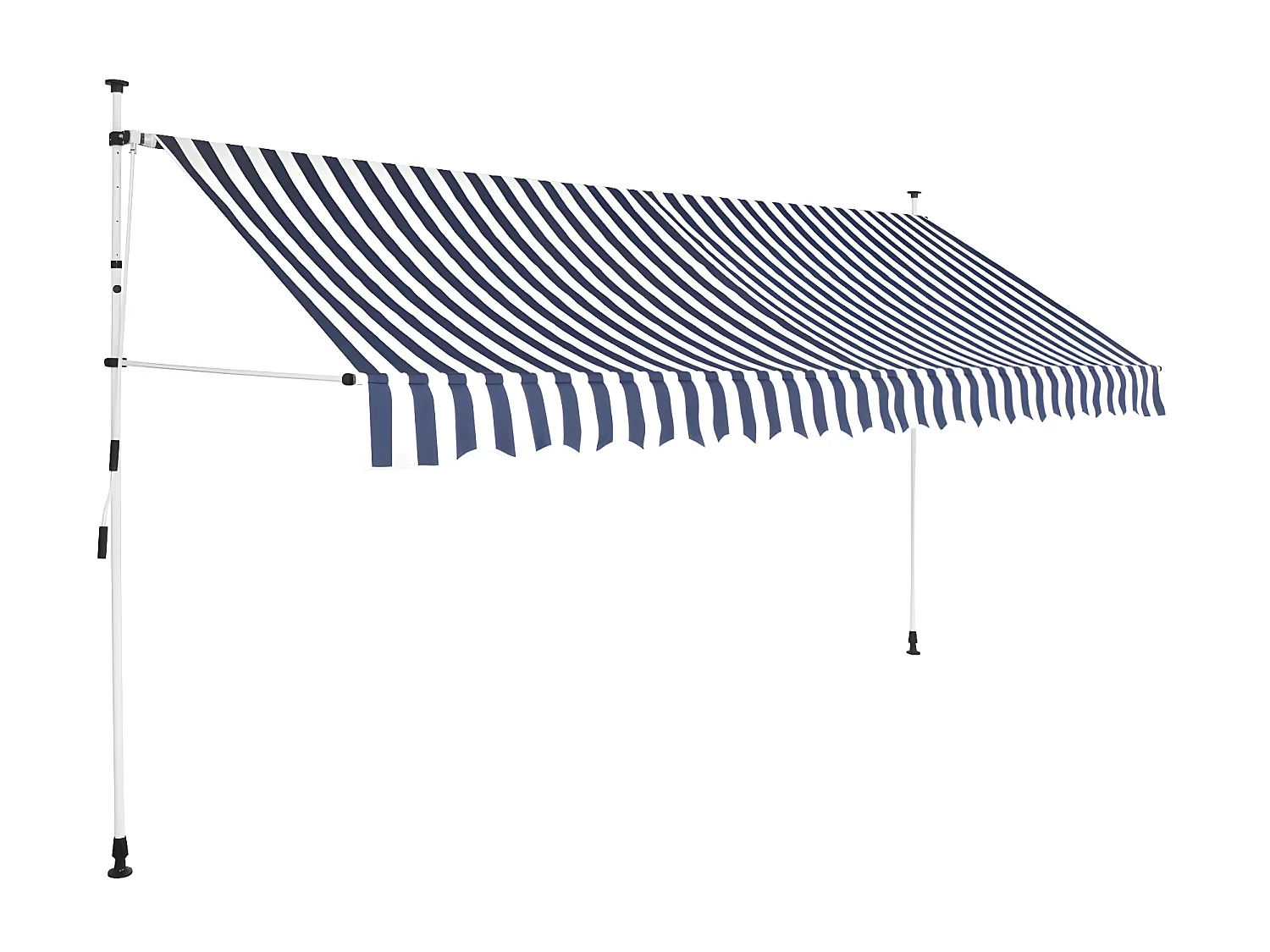 Auvent rétractableanuel 400 Rayures bleues et blanches