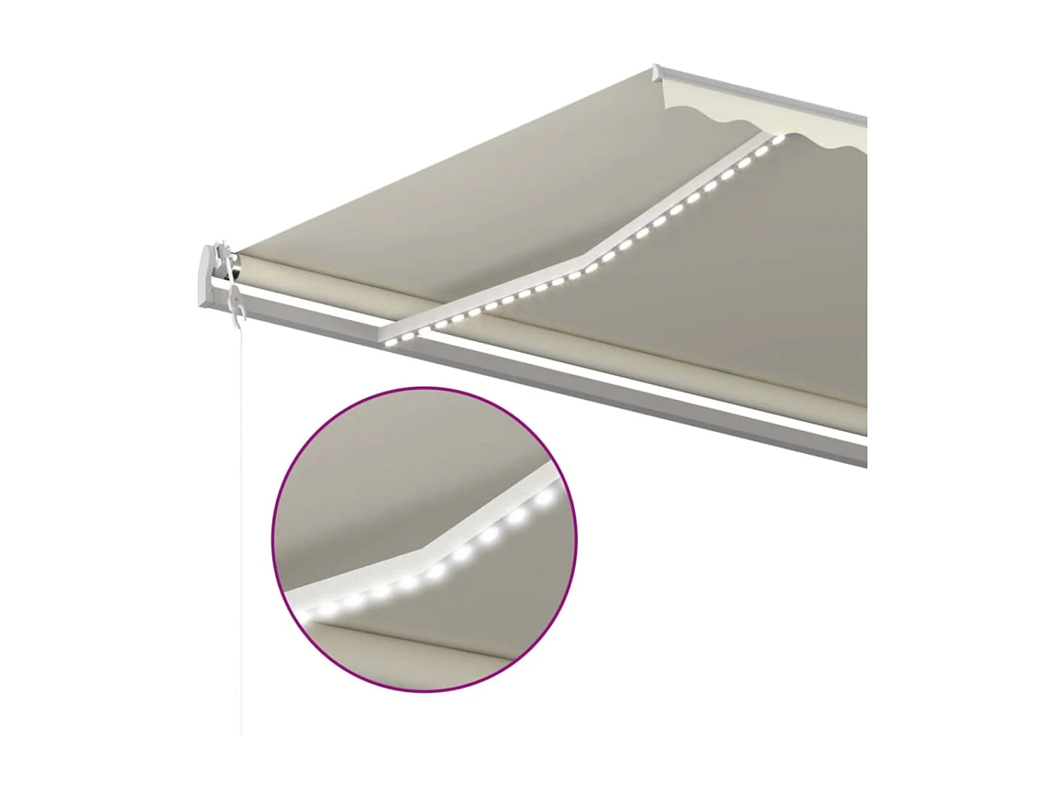 Uitschuifbaar Luifel met LED 6x3,5 Crème