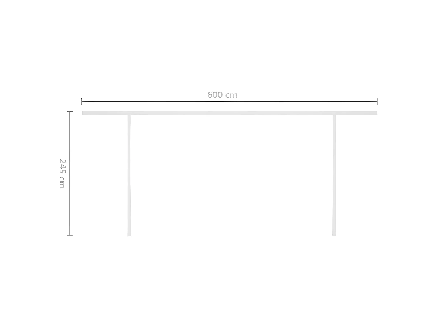 Uitschuifbaar Luifel met LED 6x3,5 Crème
