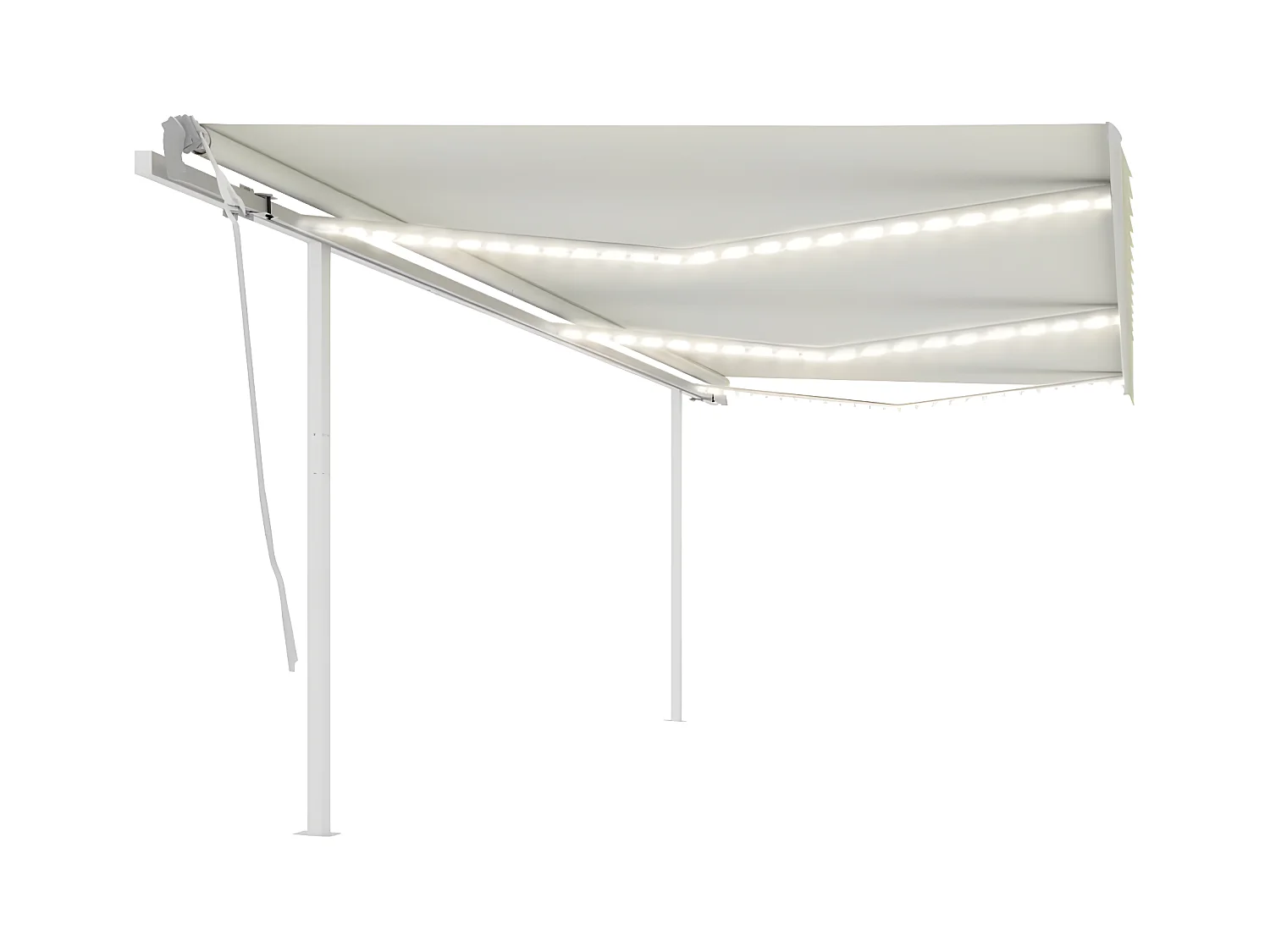 Uitschuifbaar Luifel met LED 6x3,5 Crème