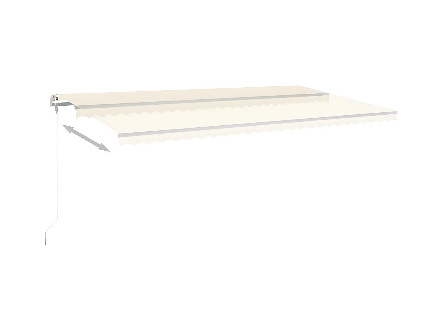 Einziehbare Markise mit LED 6x3,5 Creme