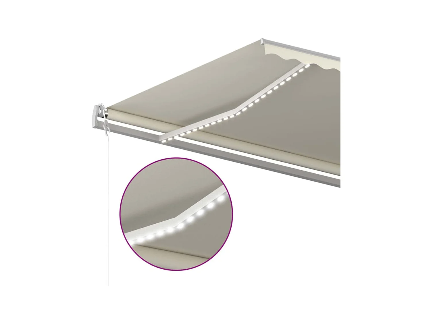 Einziehbare Markise mit LED 6x3,5 Creme