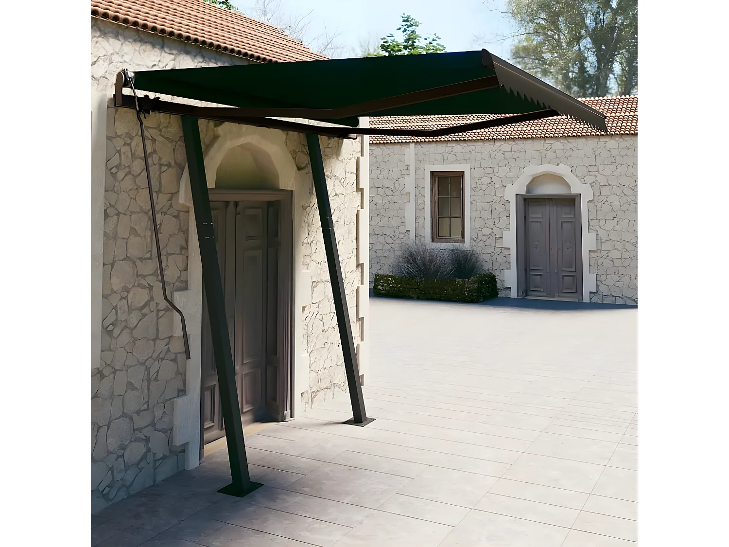 Auvent rétractableanuel avec poteaux 3,5x2,5 Anthracite