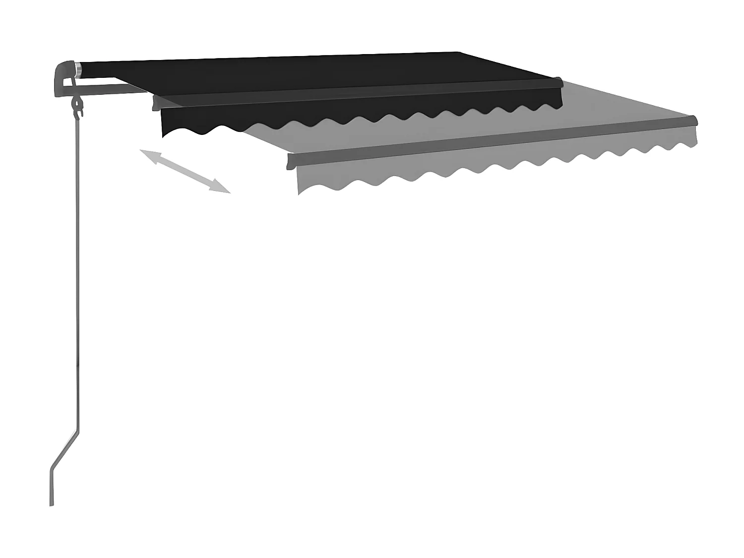 Auvent rétractableanuel avec poteaux 3,5x2,5 Anthracite