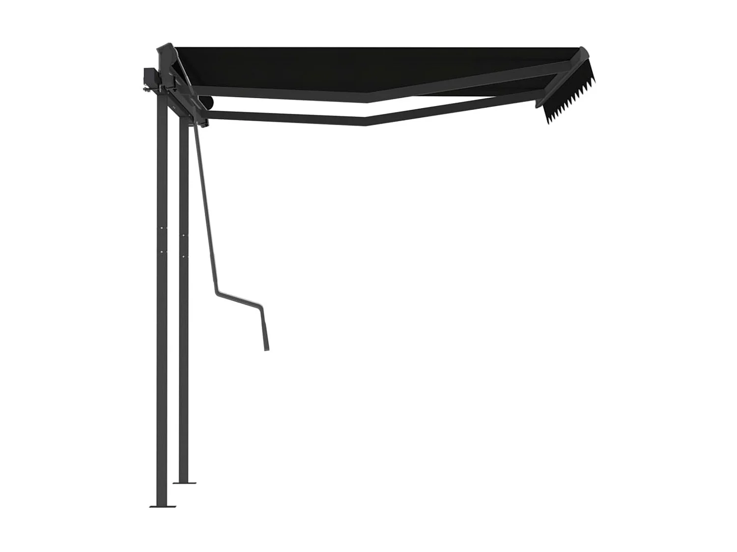 Auvent rétractableanuel avec poteaux 3,5x2,5 Anthracite