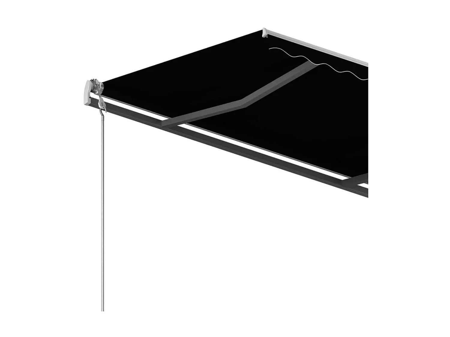 Auvent rétractableanuel avec poteaux 3,5x2,5 Anthracite