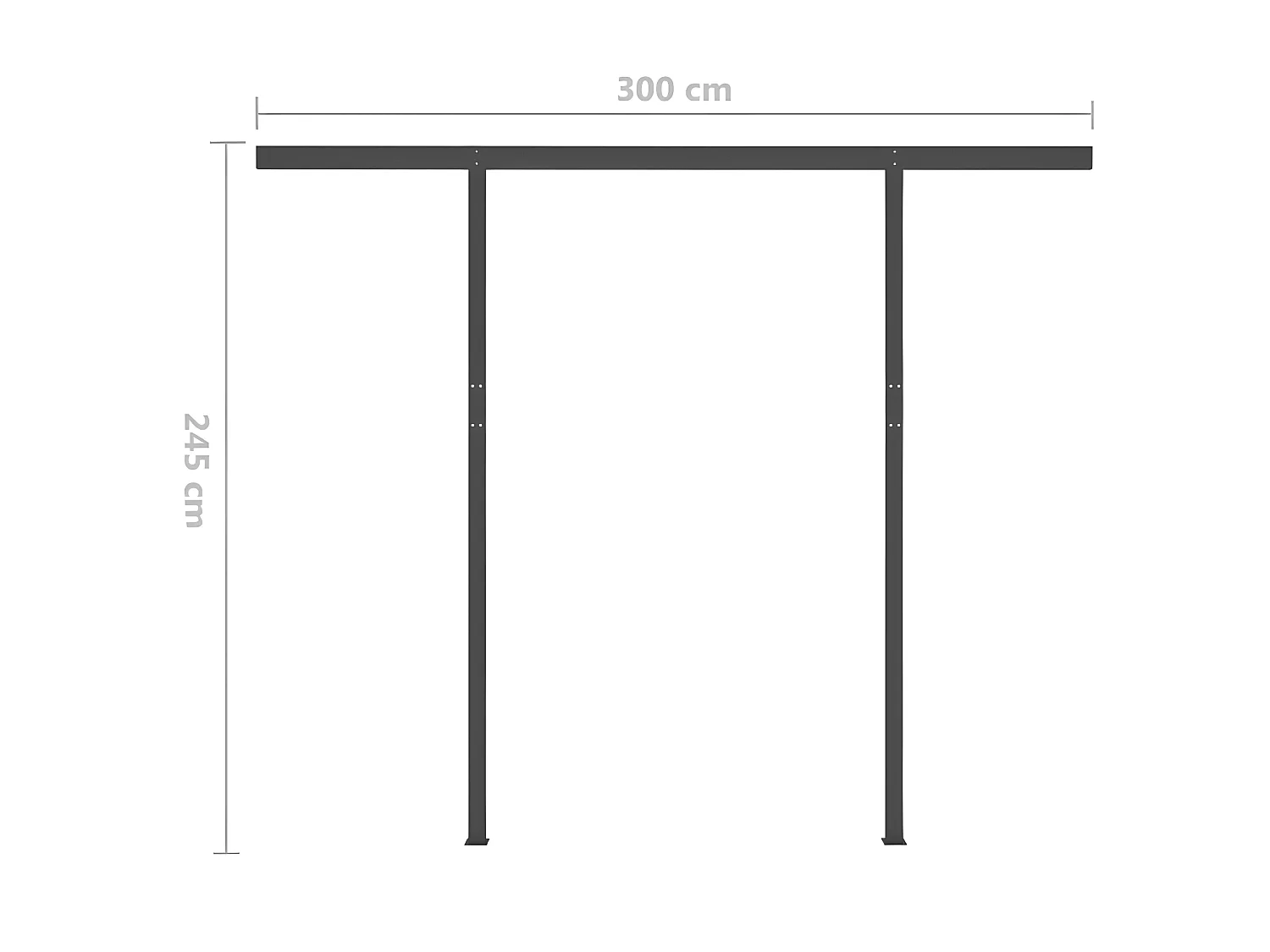 Auvent rétractableanuel avec poteaux 3,5x2,5 Anthracite