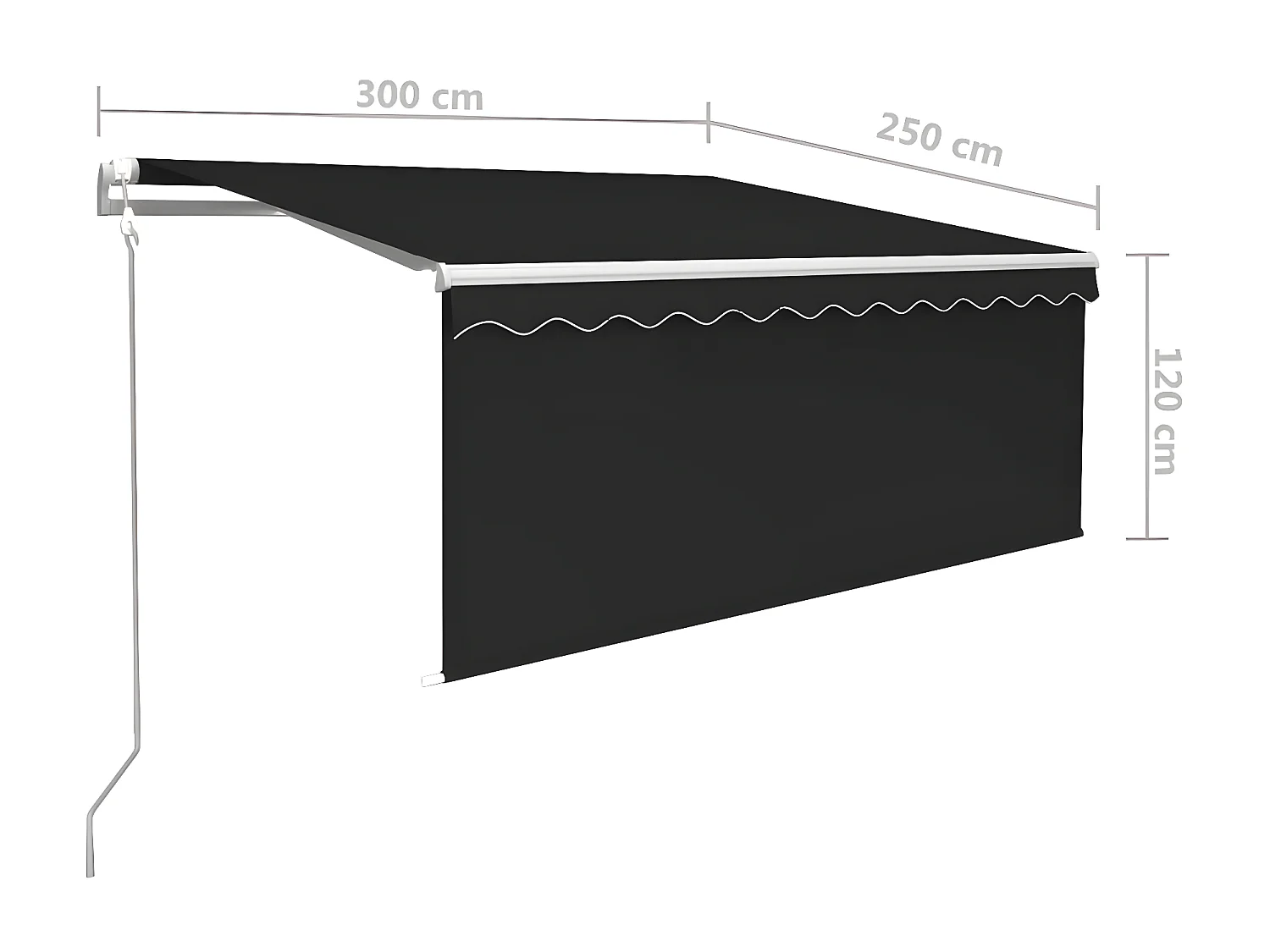 Tenda retrattile automatica con tenda 3x2,5 Antracite