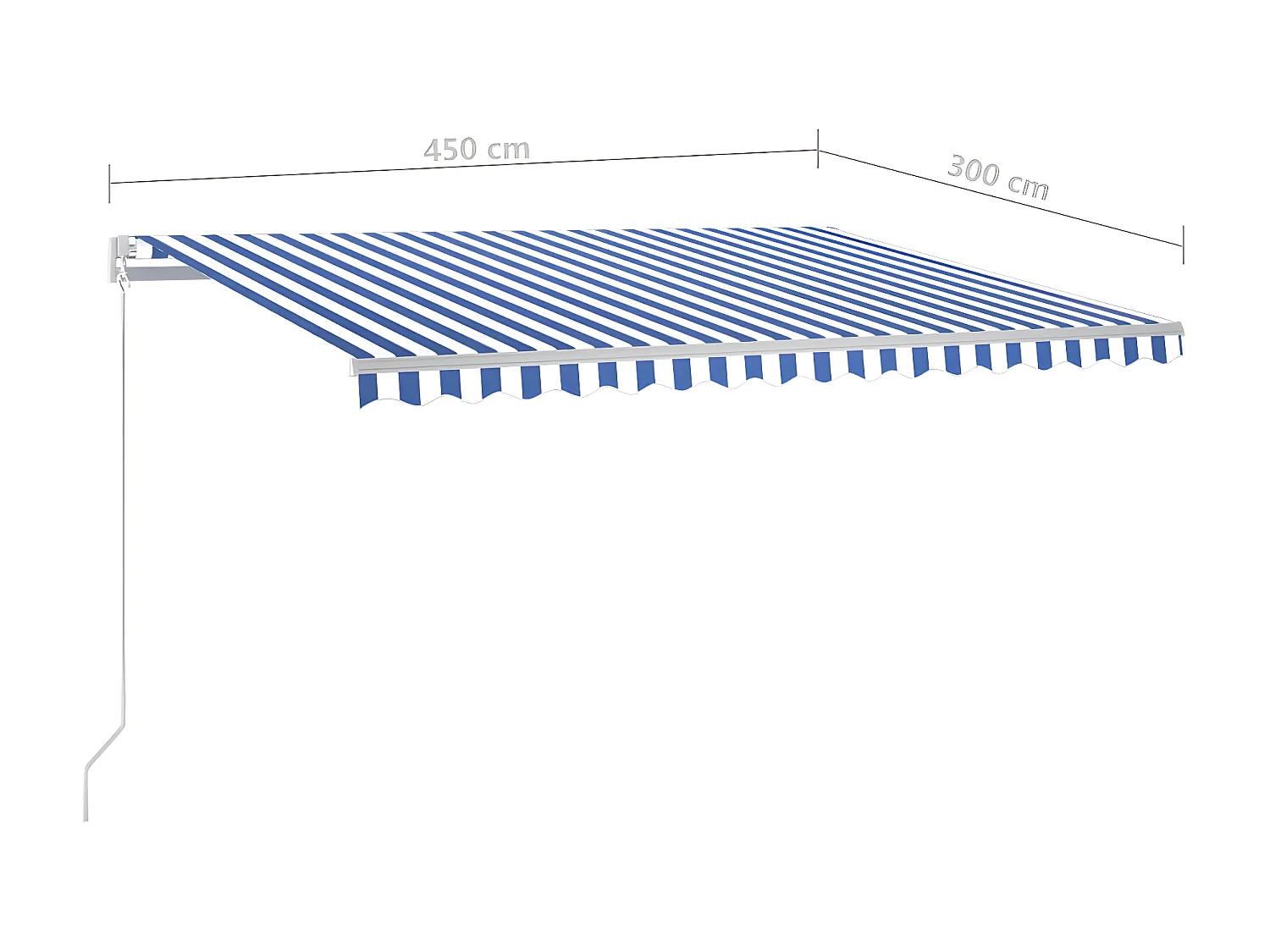 Automatischer Markisen-Windsensor und LED 4,5x3 Blau und Weiß
