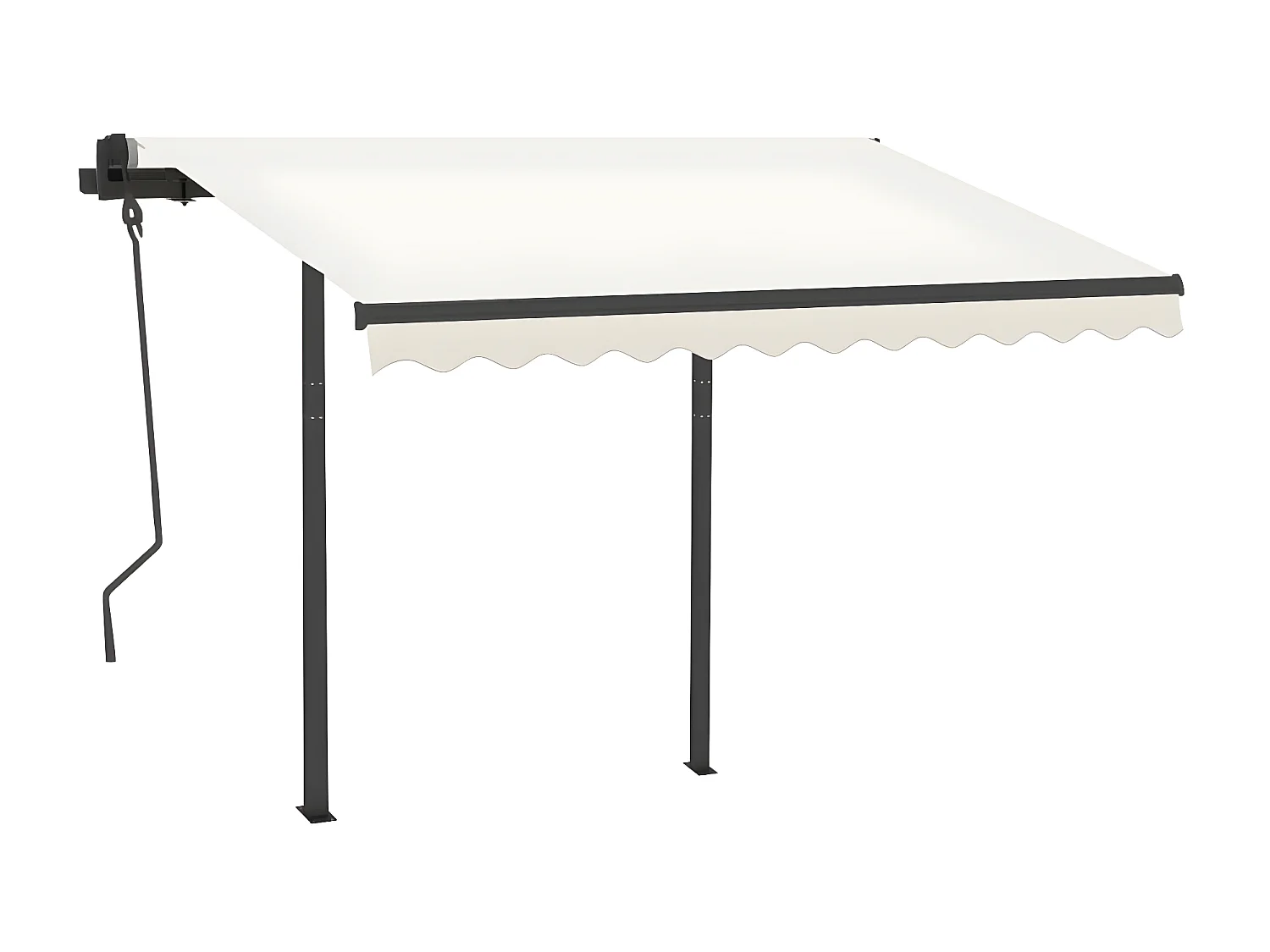Auvent rétractable automatique et poteaux 3,5x2,5 Crème