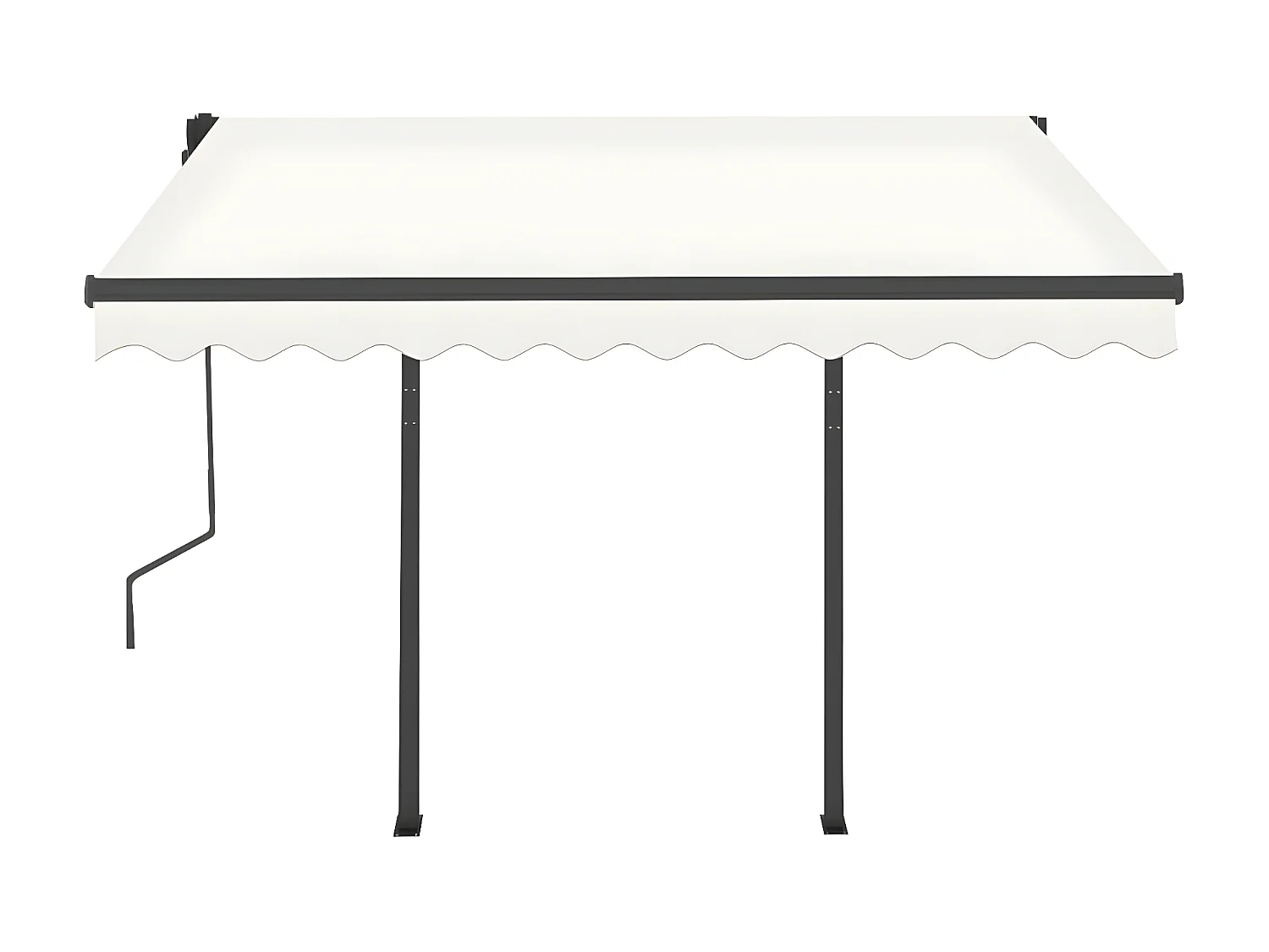 Auvent rétractable automatique et poteaux 3,5x2,5 Crème