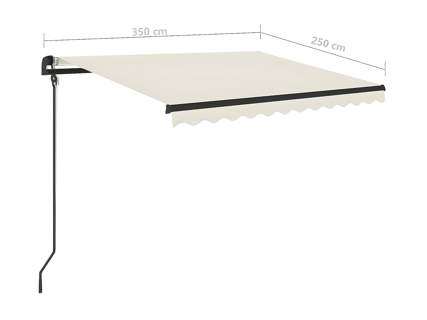 Auvent rétractable automatique et poteaux 3,5x2,5 Crème
