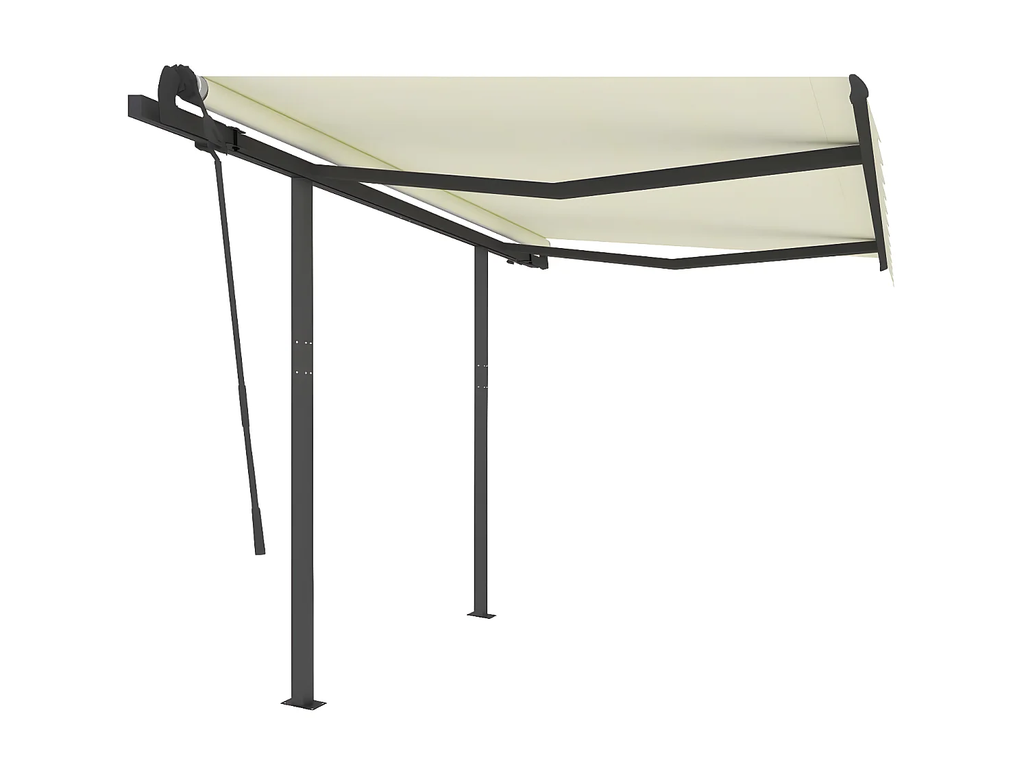 Auvent rétractable automatique et poteaux 3,5x2,5 Crème