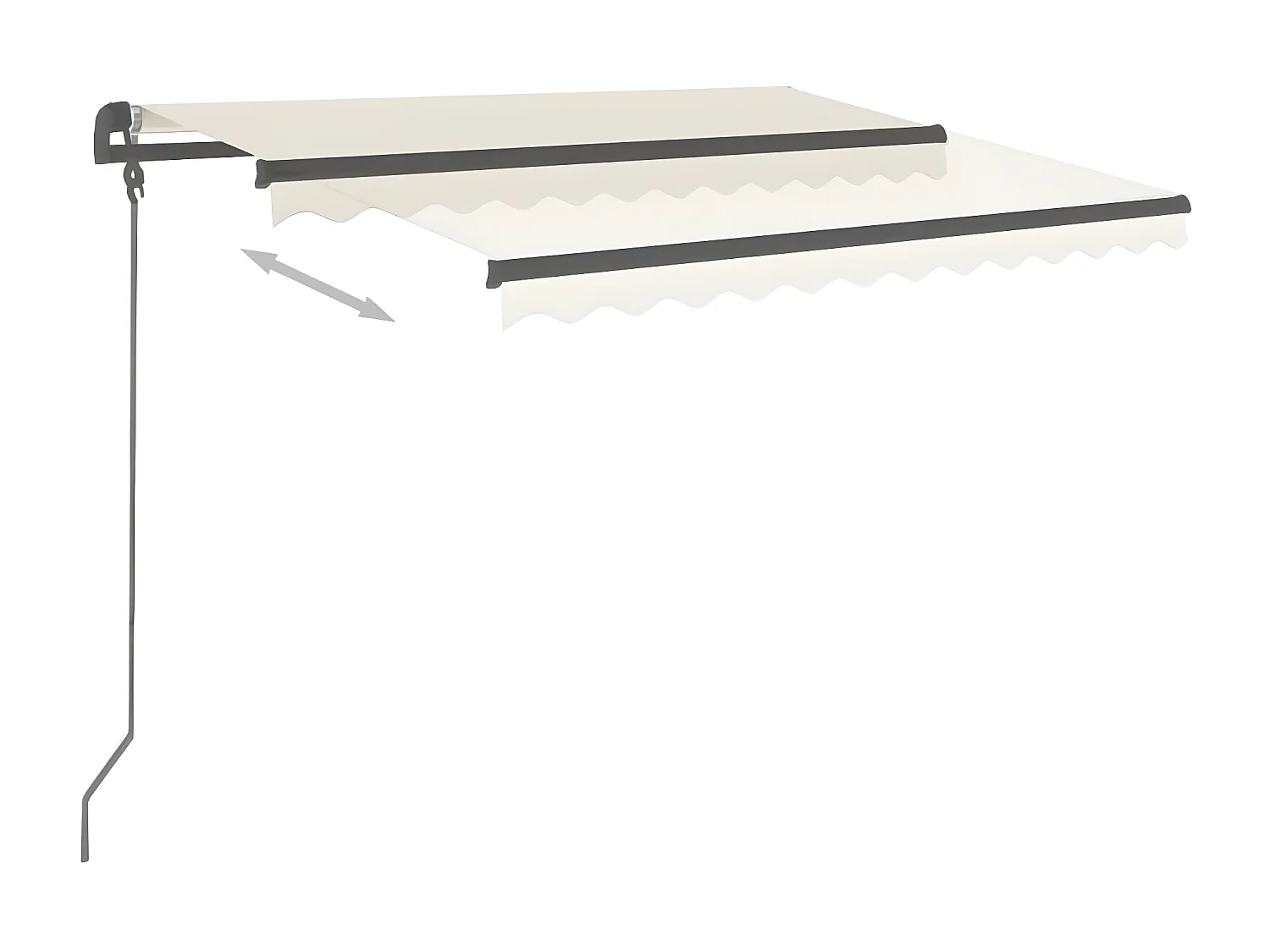 Auvent rétractable automatique et poteaux 3,5x2,5 Crème