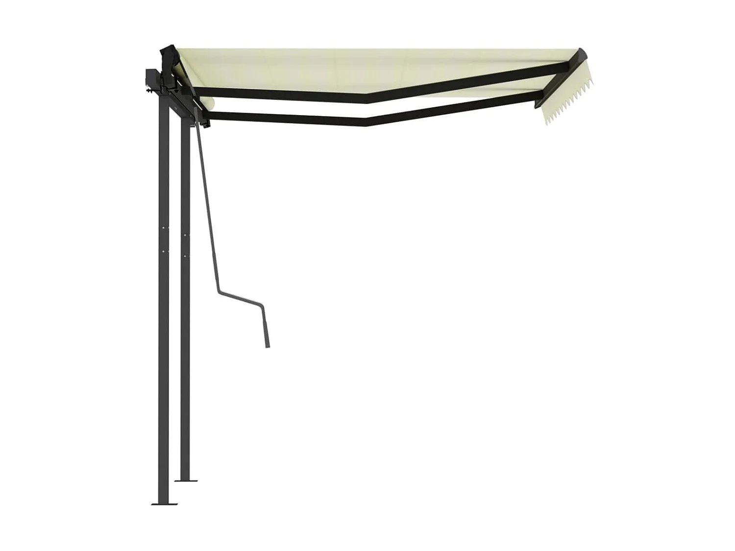 Auvent rétractable automatique et poteaux 3,5x2,5 Crème