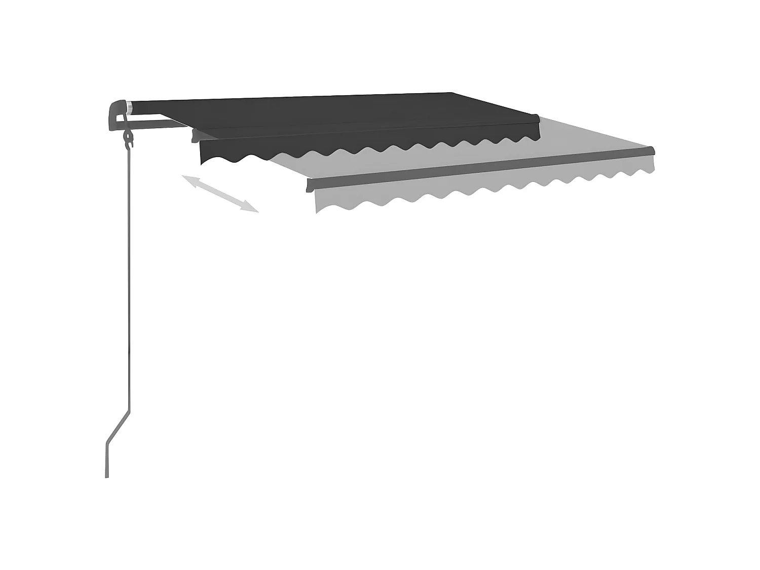 Auvent rétractable automatique et poteaux 3,5x2,5 Anthracite