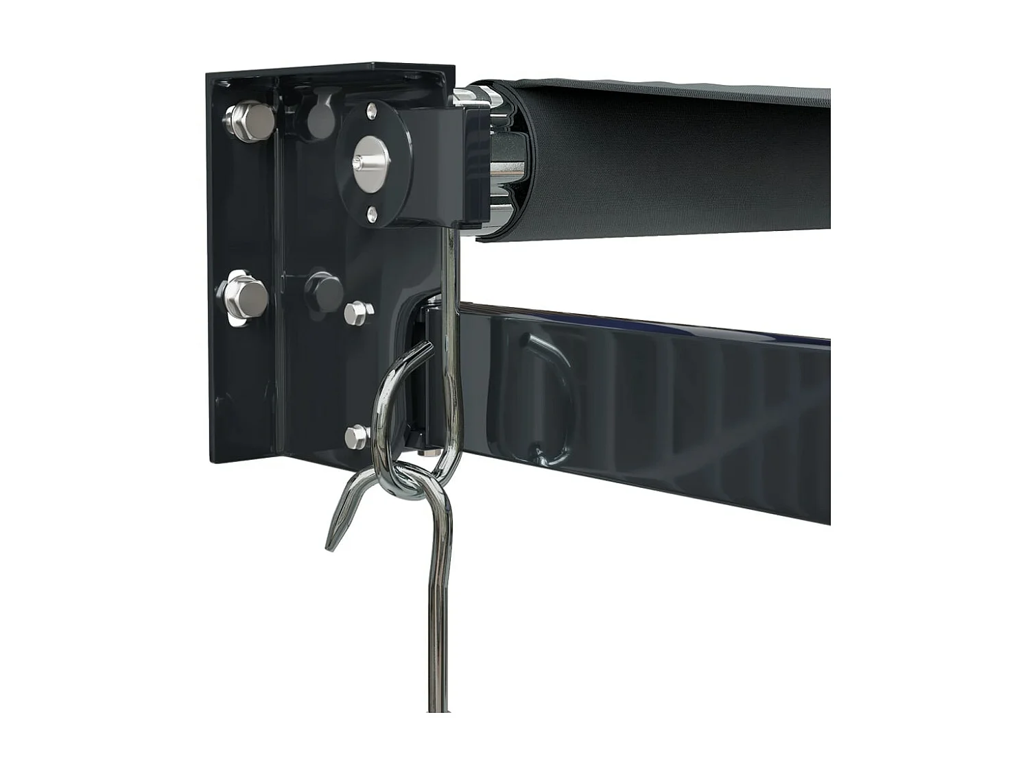 Auvent rétractable anthracite 3,5x2,5 tissu et aluminium