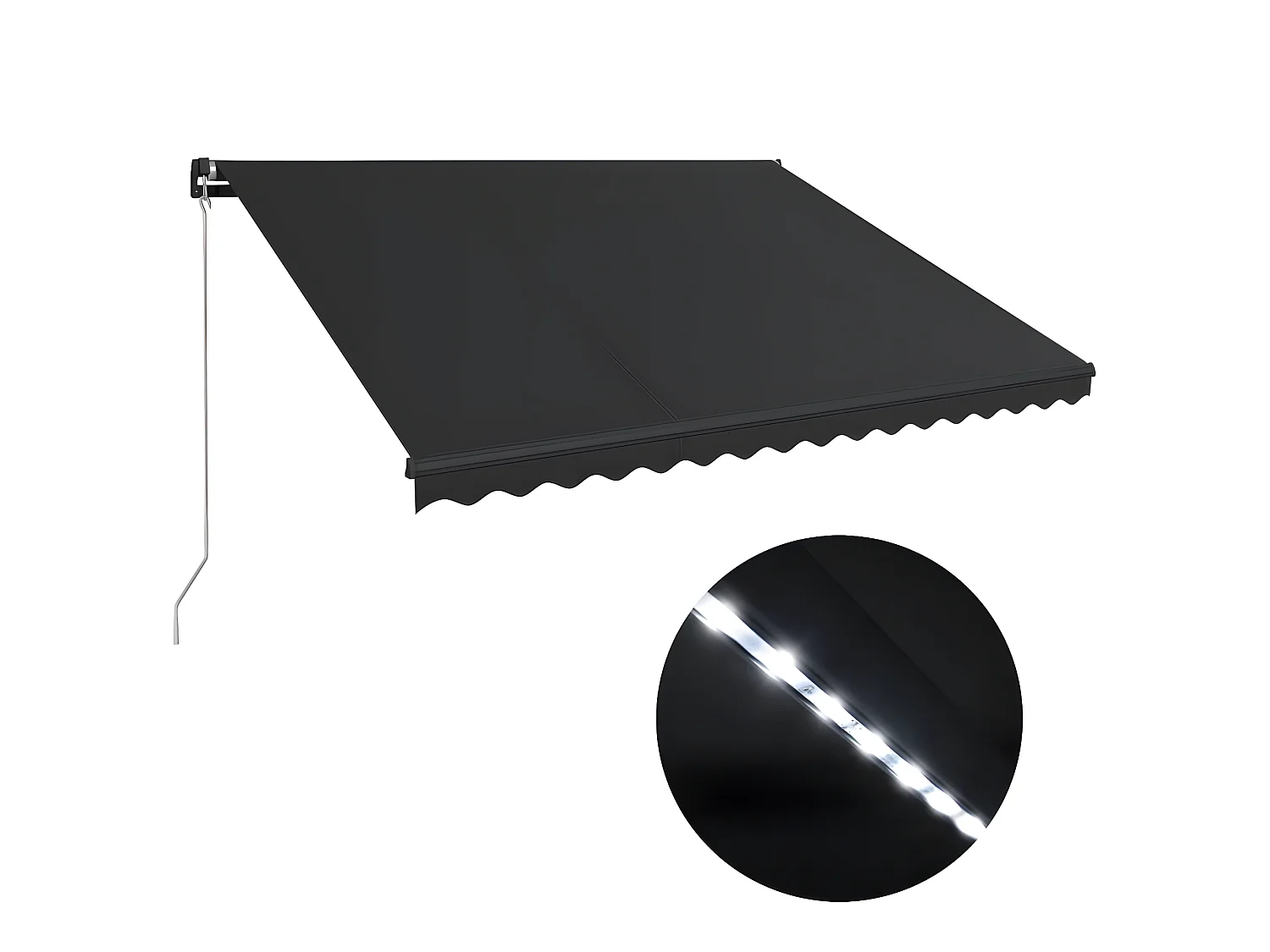 Uitschuifbaar zonnescherm met LED 450x300 Antraciet