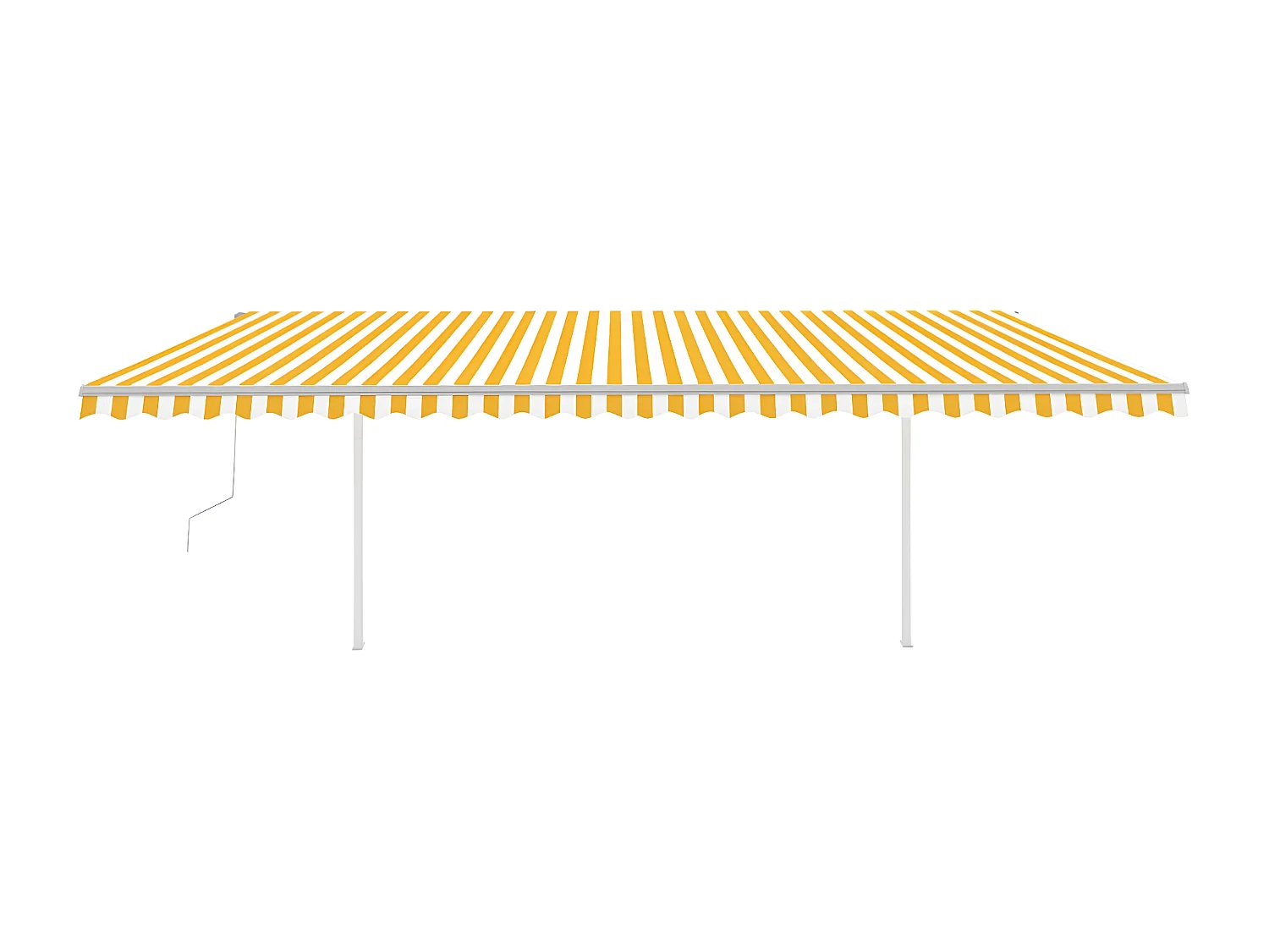 Toldo retrátil automático com postes 6x3m Amarelo e branco