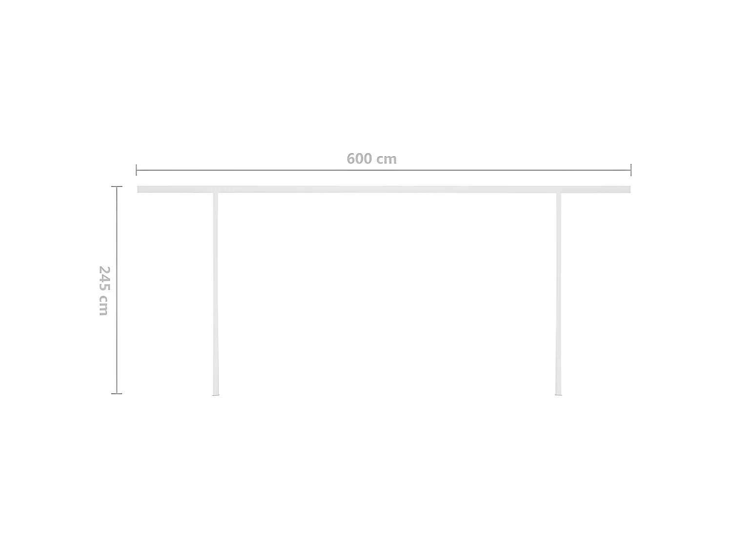 Auvent automatique rétractable avec poteaux 6x3m Jaune et blanc