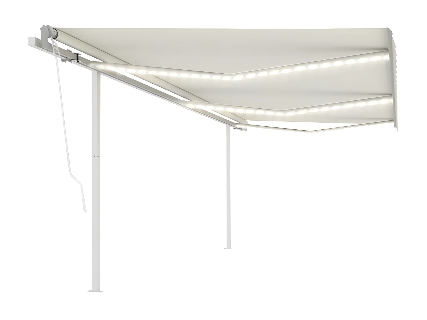 Tenda automatica con sensore vento e LED 6x3,5 Crema