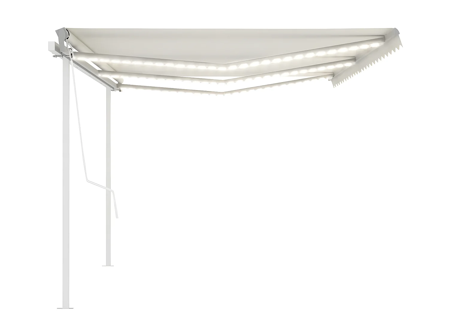 Tenda automatica con sensore vento e LED 6x3,5 Crema