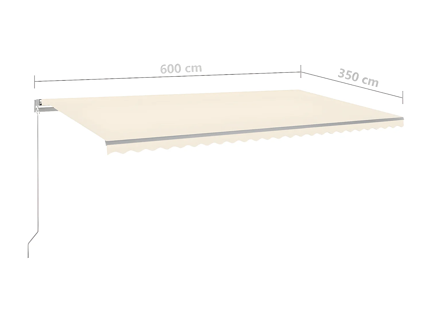 Tenda automatica con sensore vento e LED 6x3,5 Crema