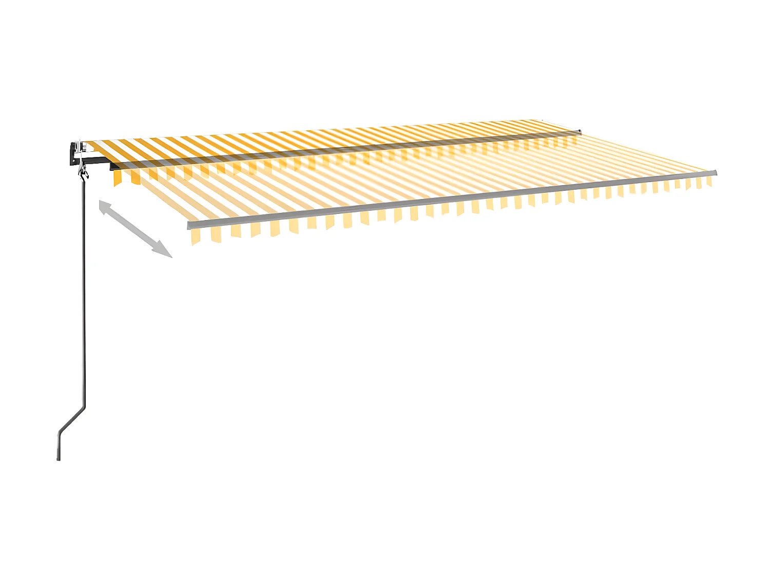Automatisch uitschuifbare luifel 600x350 Geel en wit