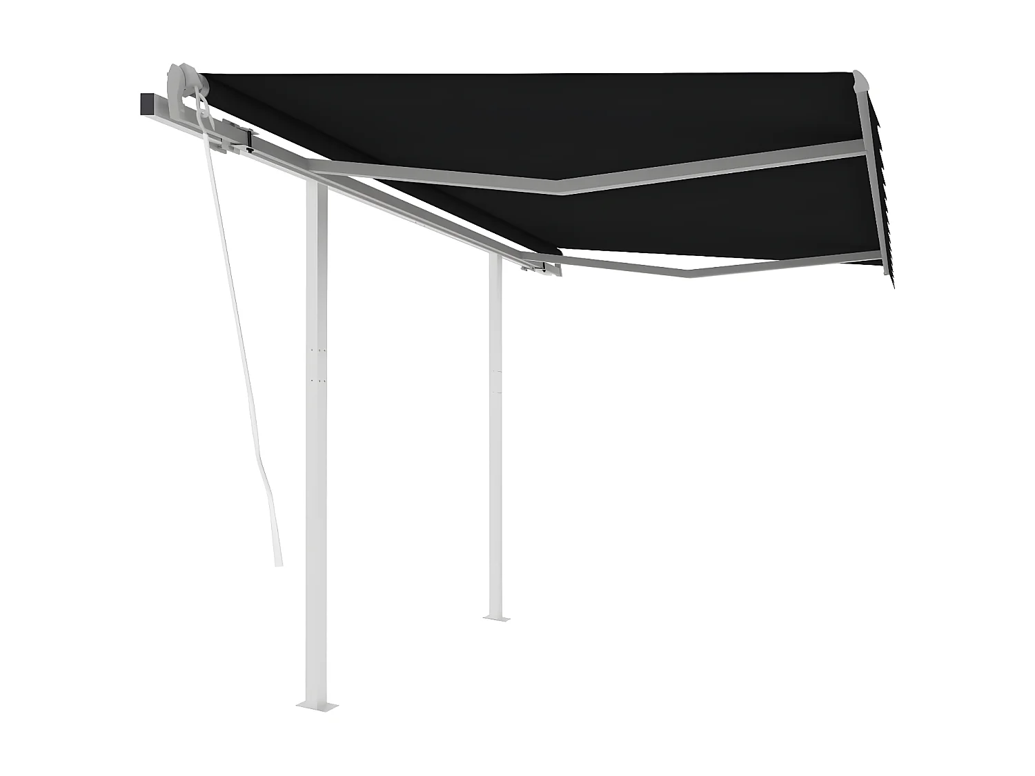 Auvent rétractable automatique et poteaux 3,5x2,5 Anthracite