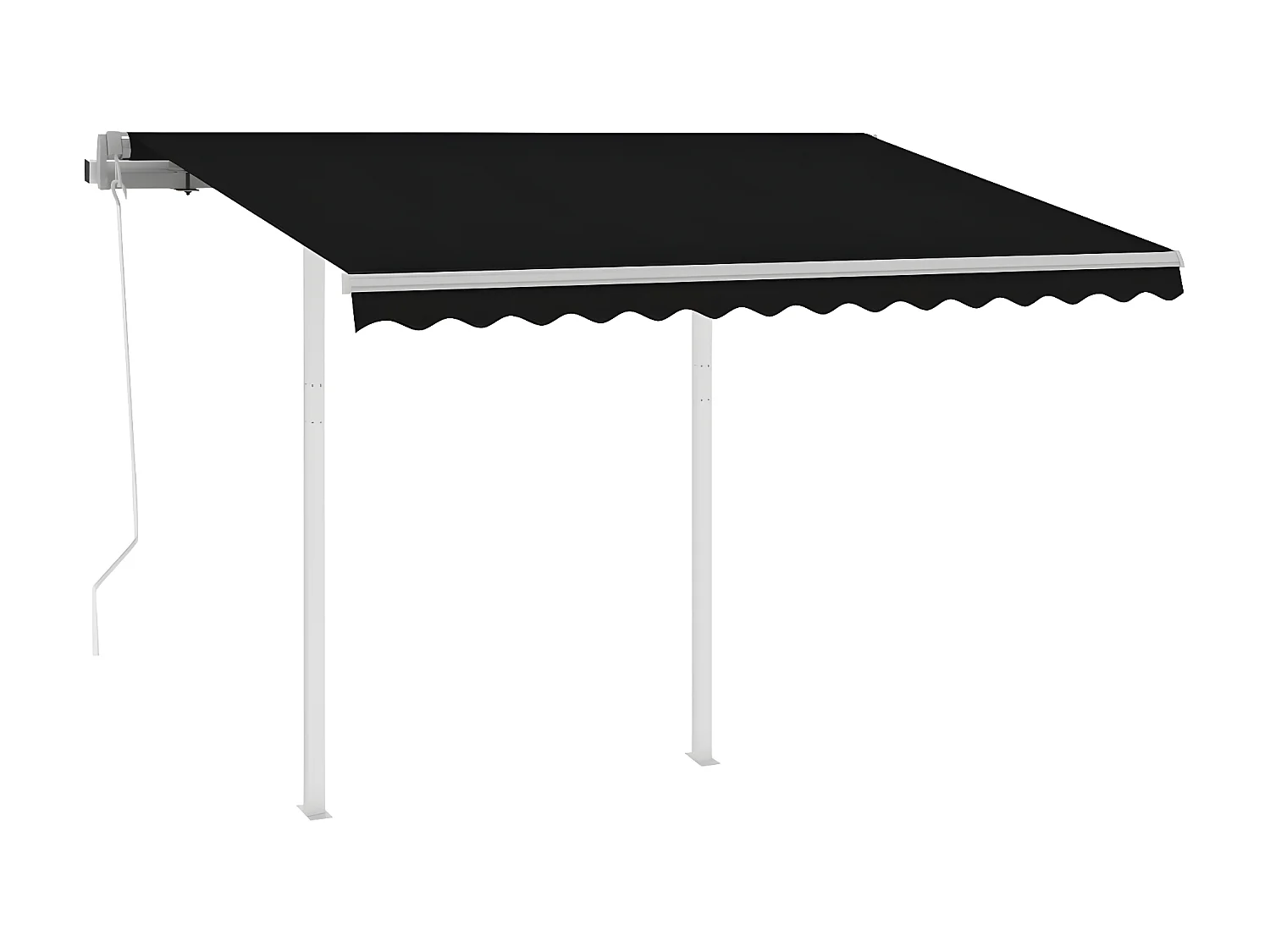 Auvent rétractable automatique et poteaux 3,5x2,5 Anthracite