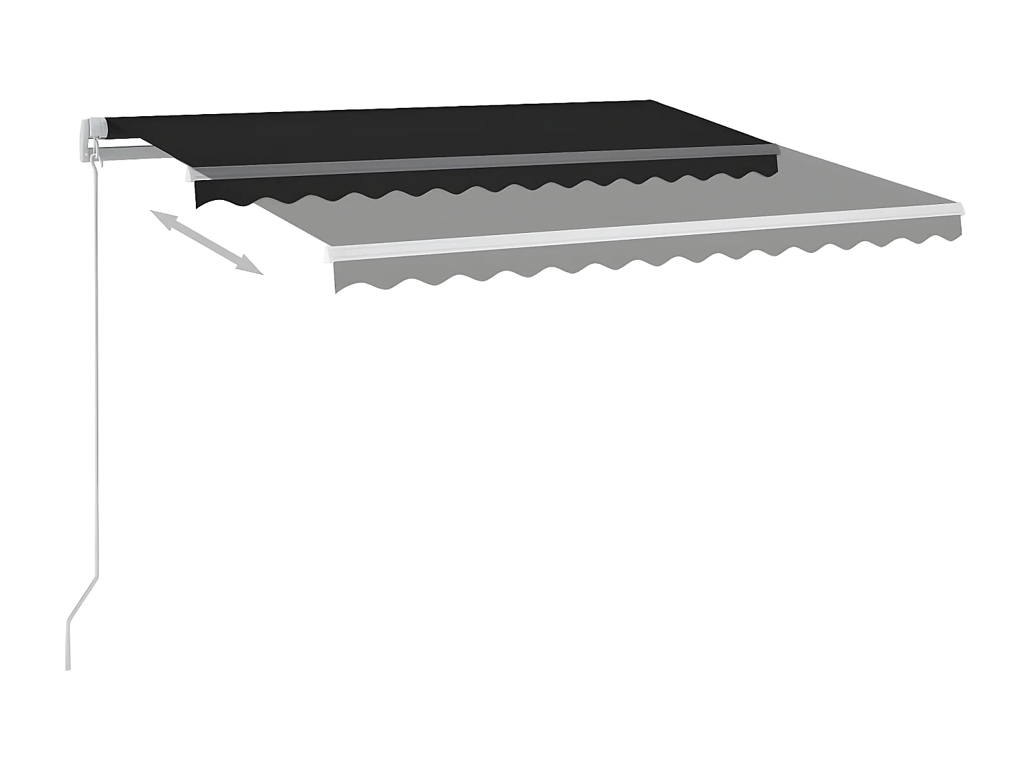Auvent rétractable automatique et poteaux 3,5x2,5 Anthracite