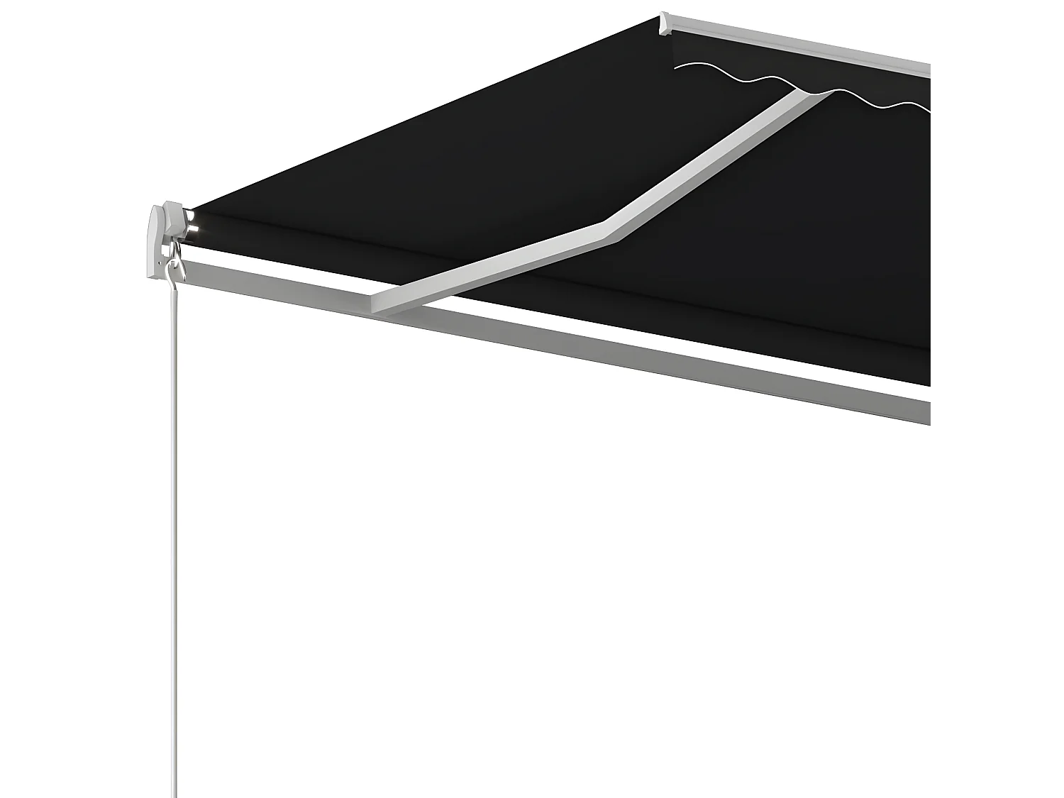 Auvent rétractable automatique et poteaux 3,5x2,5 Anthracite