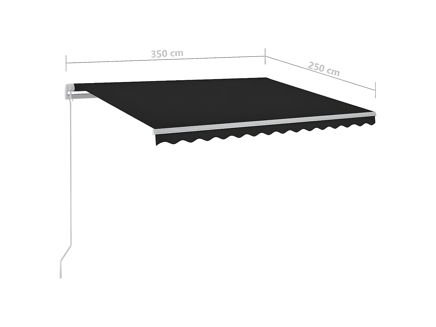 Auvent rétractable automatique et poteaux 3,5x2,5 Anthracite